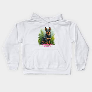 Lancashire heeler dog sitting in the grass Kids Hoodie